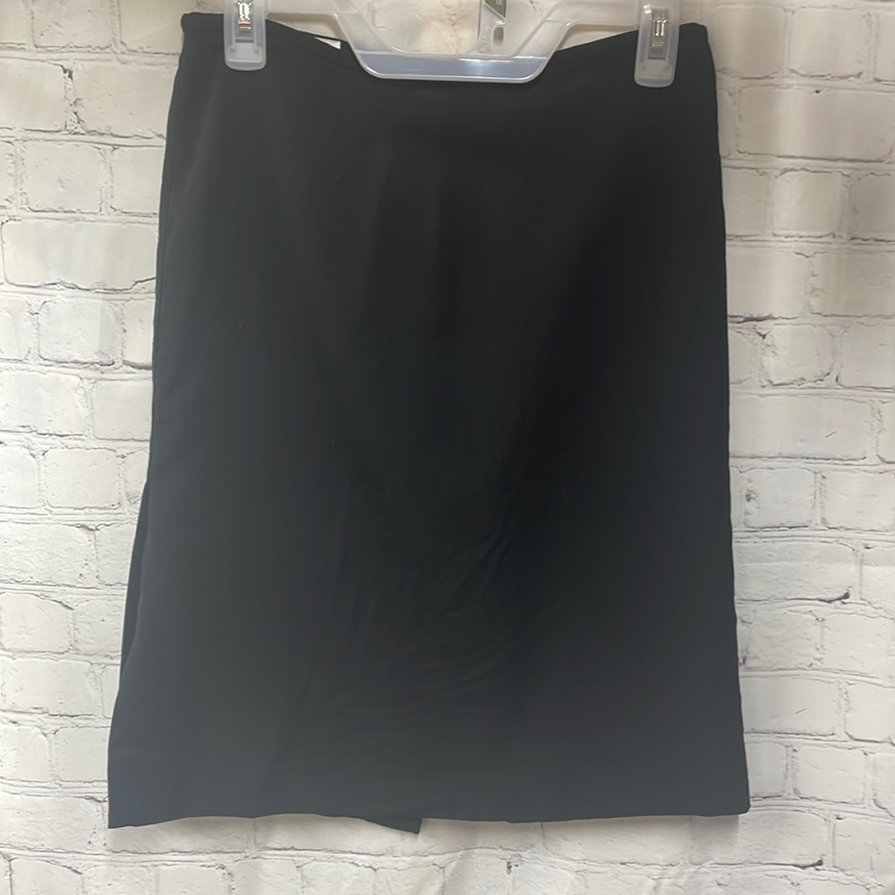 Armani Collezioni Italy size 4 black side & back slit wool skirt